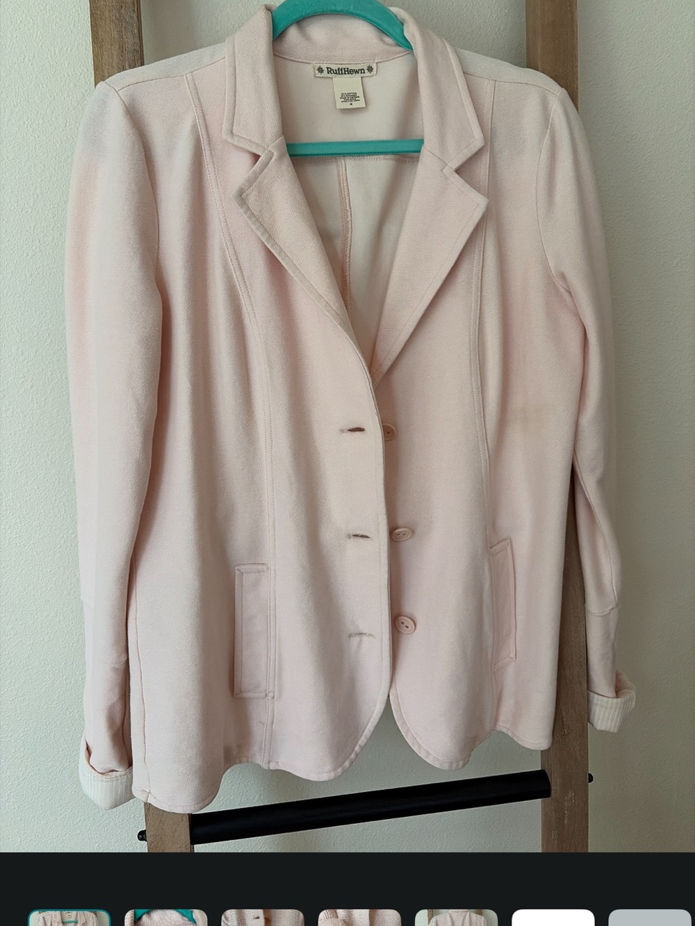 Ruff Hewn Light Blush Pink Tailored Blazer